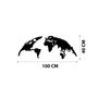 Wallity World Map Small Metal Decor Negro